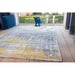 Louis De Poortere Atlantic Streaks 8715 Sea Bright Sunny Washable Polyester Flatweave Eco-Rug