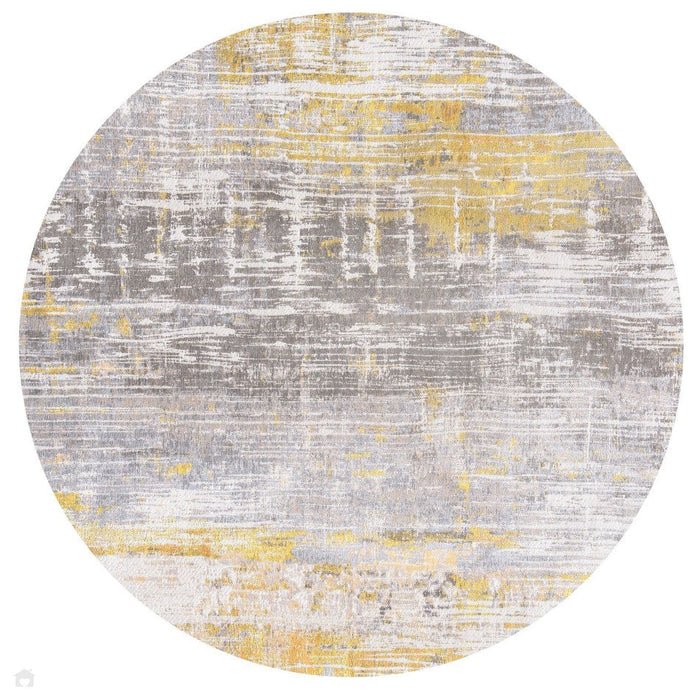 Louis De Poortere Atlantic Streaks 8715 Sea Bright Sunny Washable Polyester Flatweave Round Eco-Rug