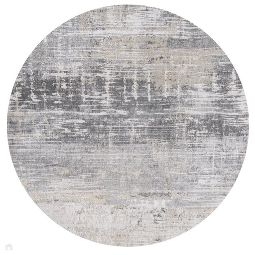 Louis De Poortere Atlantic Streaks 8716 Coney Grey Washable Polyester Flatweave Round Eco-Rug