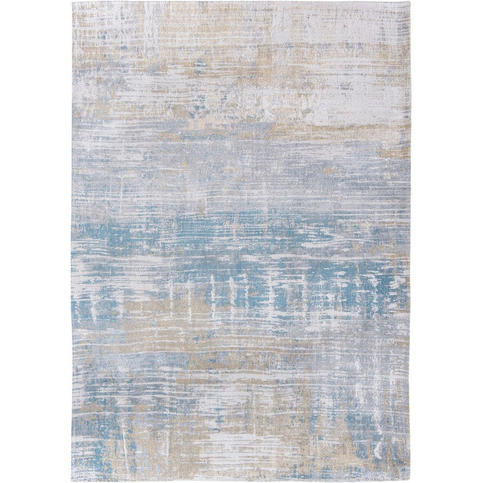 Louis De Poortere Atlantic Streaks 8718 Long Island Blu Washable Polyester Flatweave Eco-Runner