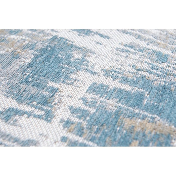 Louis De Poortere Atlantic Streaks 8718 Long Island Blu Washable Polyester Flatweave Eco-Runner