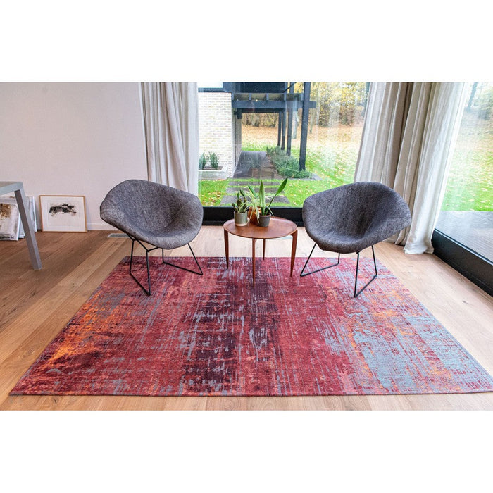 Louis De Poortere Atlantic Streaks 9125 Nassau Red Washable Polyester Flatweave Eco-Rug