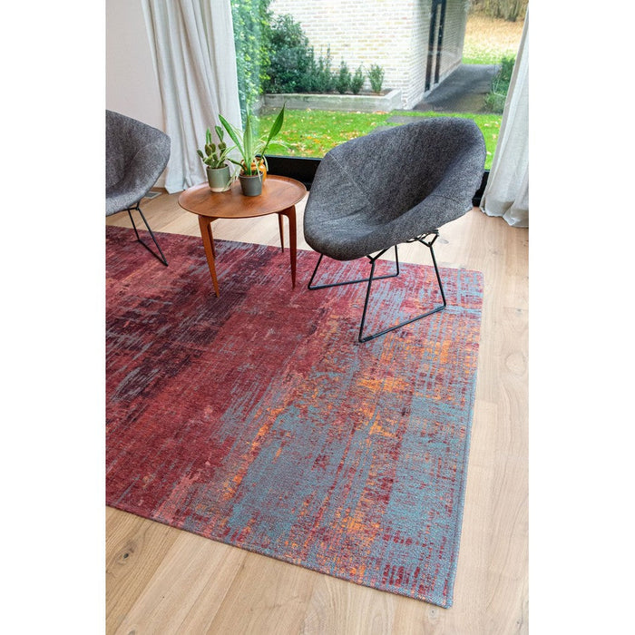 Louis De Poortere Atlantic Streaks 9125 Nassau Red Washable Polyester Flatweave Eco-Rug