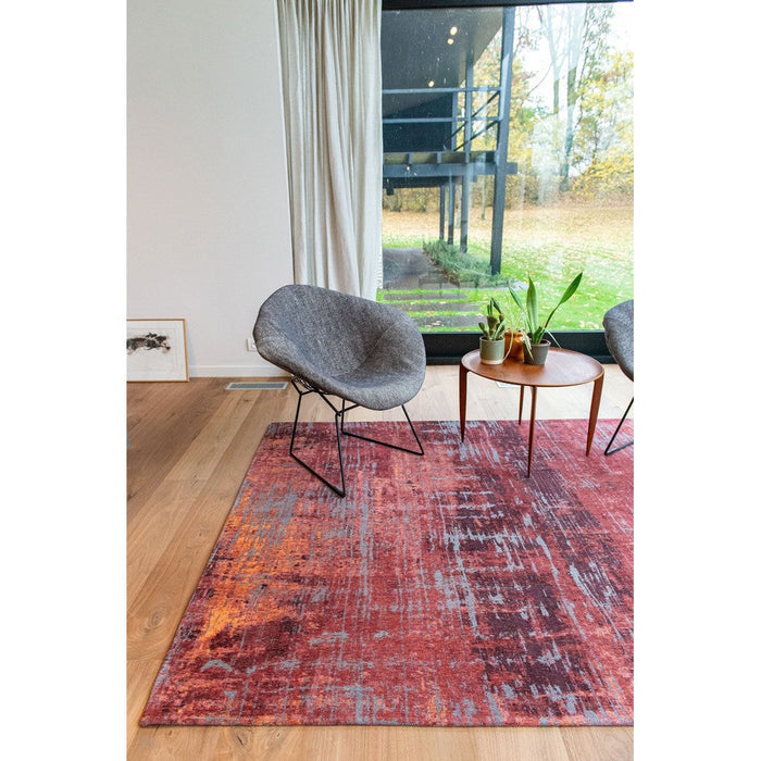 Louis De Poortere Atlantic Streaks 9125 Nassau Red Washable Polyester Flatweave Eco-Runner