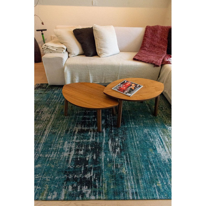 Louis De Poortere Atlantic Streaks 9126 Glen Cove Washable Polyester Flatweave Eco-Rug