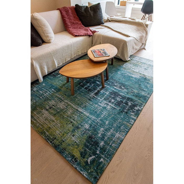 Louis De Poortere Atlantic Streaks 9126 Glen Cove Washable Polyester Flatweave Eco-Rug