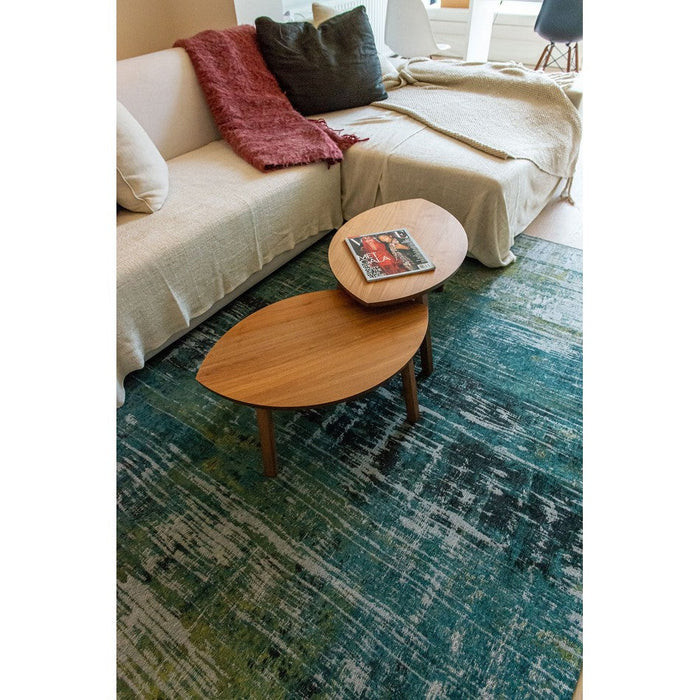 Louis De Poortere Atlantic Streaks 9126 Glen Cove Washable Polyester Flatweave Eco-Rug