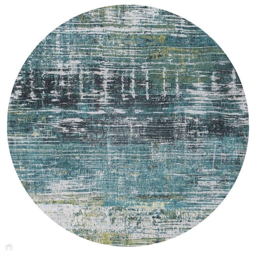 Louis De Poortere Atlantic Streaks 9126 Glen Cove Washable Polyester Flatweave Round Eco-Rug