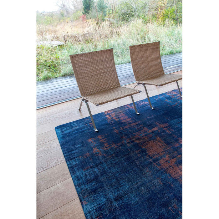 Louis De Poortere Atlantic Venetian Dust 9211 Sunset Blue Washable Polyester Flatweave Eco-Rug