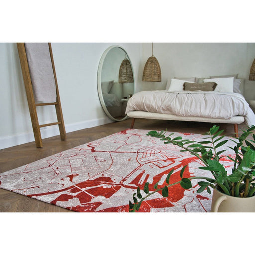 Louis De Poortere Cities Amsterdam 9323 Orange Cut Washable Polyester Flatweave Eco-Rug