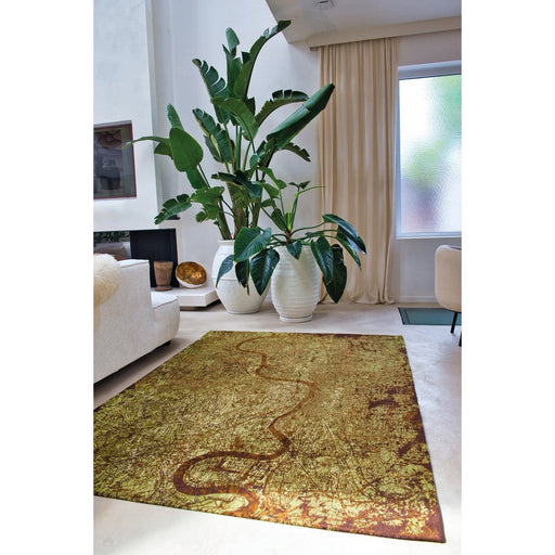 Louis De Poortere Cities London 9320 Green Meadows Washable Polyester Flatweave Eco-Rug