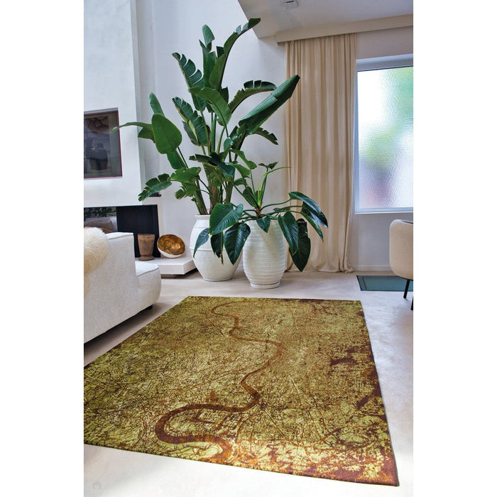 Louis De Poortere Cities London 9320 Green Meadows Washable Polyester Flatweave Eco-Rug