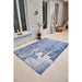 Louis De Poortere Cities Tokyo 9314 Conductive Blue Washable Polyester Flatweave Eco-Rug