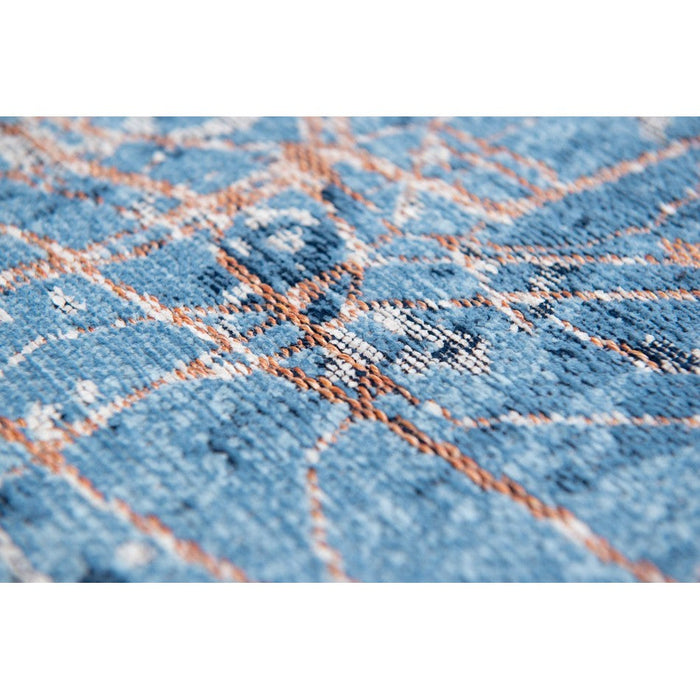 Louis De Poortere Cities Tokyo 9314 Conductive Blue Washable Polyester Flatweave Eco-Rug