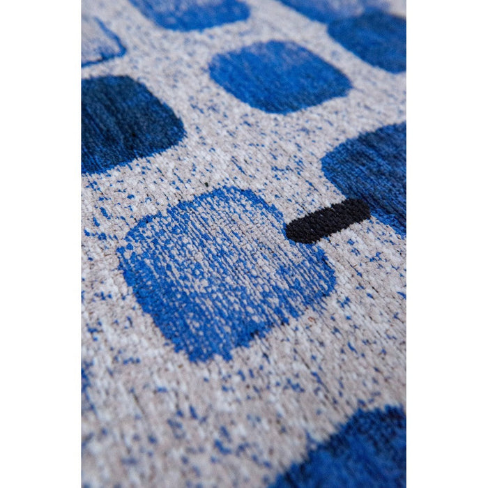 Louis De Poortere Craft Cobblestone 9348 Amparo Blues Washable Polyester Flatweave Eco-Rug