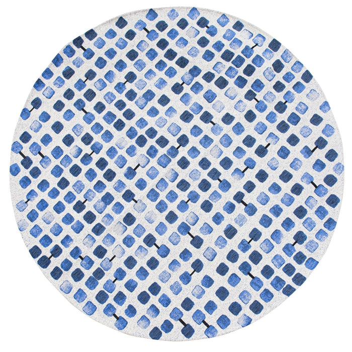 Louis De Poortere Craft Cobblestone Amparo Blues 9348 Round Rug