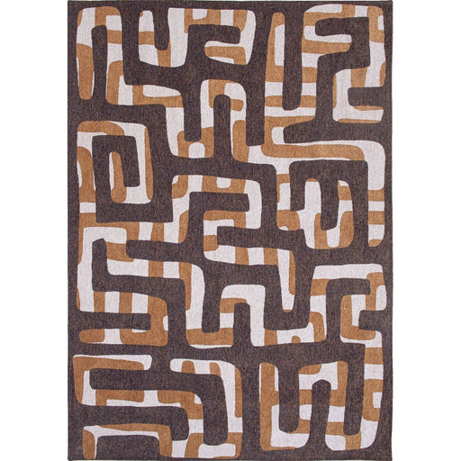 Louis De Poortere Craft Kuba 9335 Bison Washable Polyester Flatweave Eco-Rug