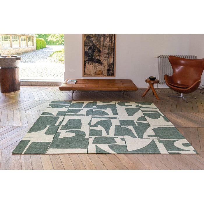 Louis De Poortere Craft Papercut 9361 Sea Spray Washable Polyester Flatweave Eco-Runner
