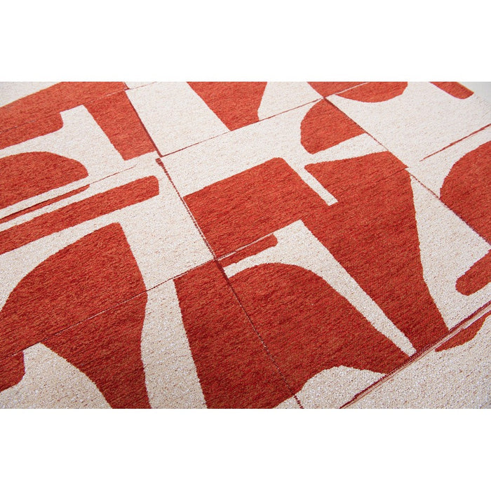 Louis De Poortere Craft Papercut 9364 Rust Washable Polyester Flatweave Eco-Rug