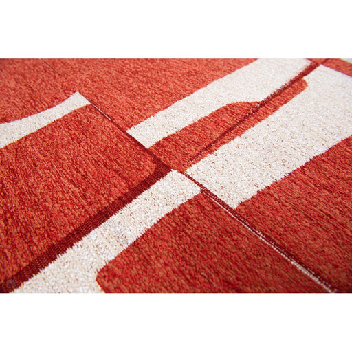 Louis De Poortere Craft Papercut 9364 Rust Washable Polyester Flatweave Eco-Runner