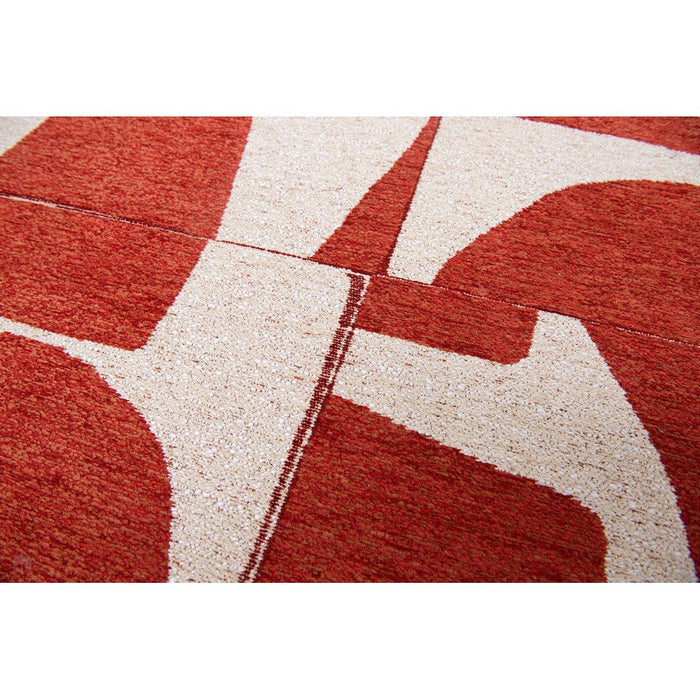 Louis De Poortere Craft Papercut 9364 Rust Washable Polyester Flatweave Eco-Runner