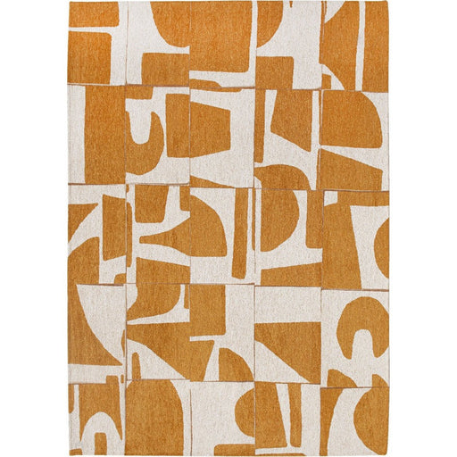 Louis De Poortere Craft Papercut 9367 Curry Washable Polyester Flatweave Eco-Rug