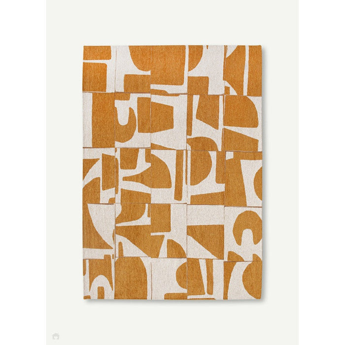 Louis De Poortere Craft Papercut 9367 Curry Washable Polyester Flatweave Eco-Runner