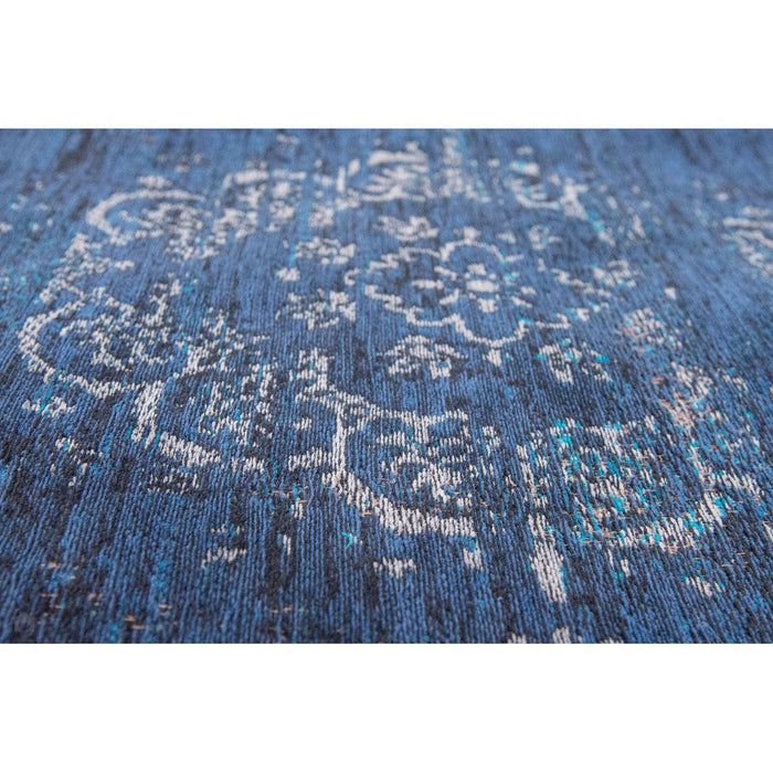 Louis De Poortere Fading World Medallion 8254 Blue Night Washable Polyester Flatweave Eco-Rug