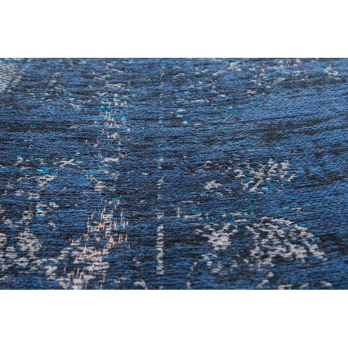 Louis De Poortere Fading World Medallion 8254 Blue Night Washable Polyester Flatweave Eco-Rug