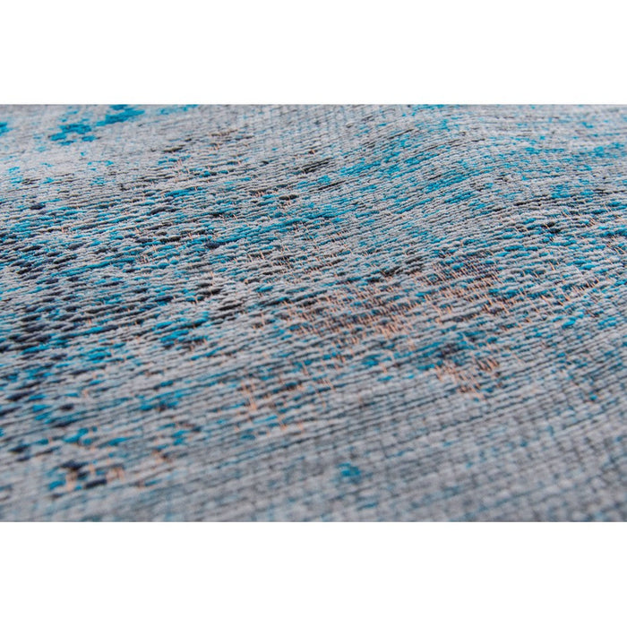 Louis De Poortere Fading World Medallion 8255 Grey Turquoise Washable Polyester Flatweave Eco-Rug