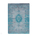 Louis De Poortere Fading World Medallion 8255 Grey Turquoise Washable Polyester Flatweave Eco-Rug