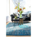 Louis De Poortere Fading World Medallion 8255 Grey Turquoise Washable Polyester Flatweave Eco-Rug