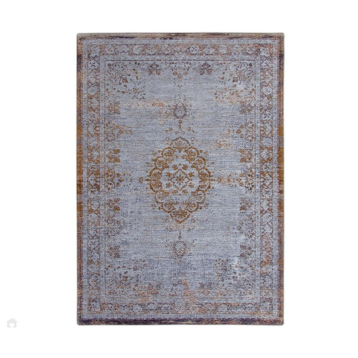 Louis De Poortere Fading World Medallion 8257 Grey Ebony Washable Polyester Flatweave Eco-Rug