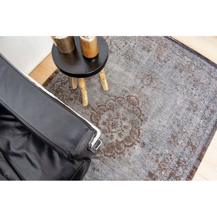 Louis De Poortere Fading World Medallion 8257 Grey Ebony Washable Polyester Flatweave Eco-Rug