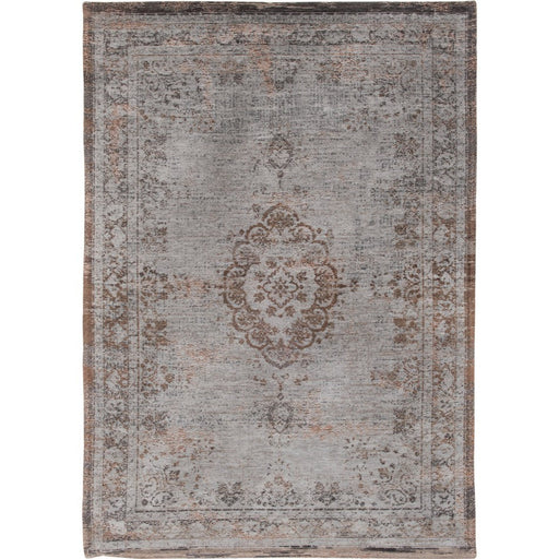 Louis De Poortere Fading World Medallion 8257 Grey Ebony Washable Polyester Flatweave Eco-Rug