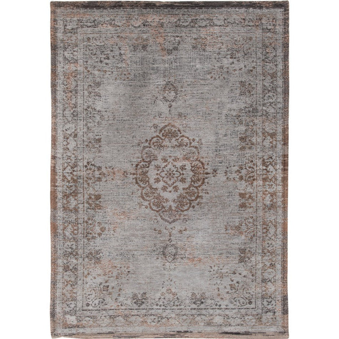 Louis De Poortere Fading World Medallion 8257 Grey Ebony Washable Polyester Flatweave Eco-Rug