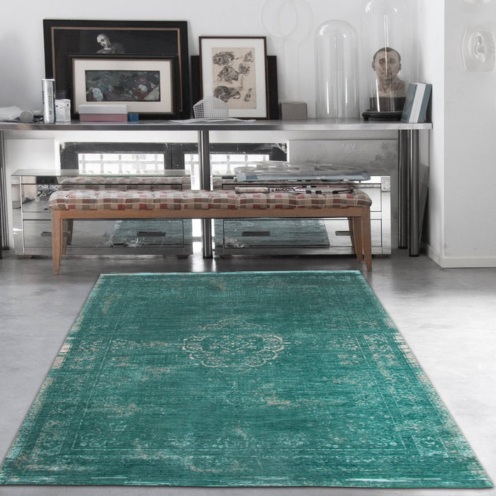 Louis De Poortere Fading World Medallion 8258 Jade Rug