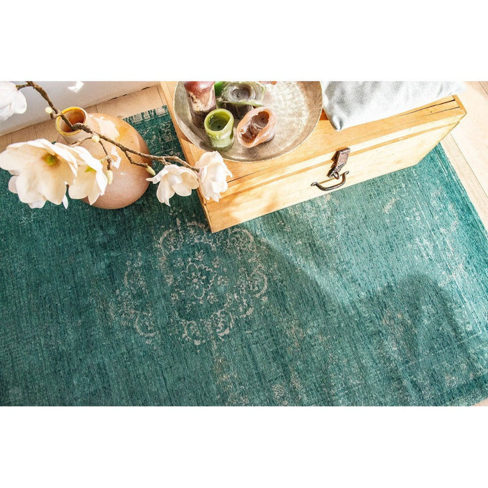 Louis De Poortere Fading World Medallion 8258 Jade Washable Polyester Flatweave Eco-Rug