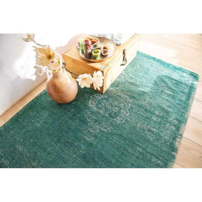 Louis De Poortere Fading World Medallion 8258 Jade Washable Polyester Flatweave Eco-Rug