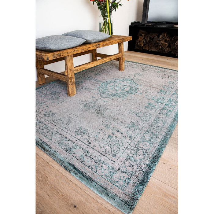 Louis De Poortere Fading World Medallion 8259 Jade Oyster Washable Polyester Flatweave Eco-Rug