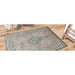 Louis De Poortere Fading World Medallion 8259 Jade Oyster Washable Polyester Flatweave Eco-Rug