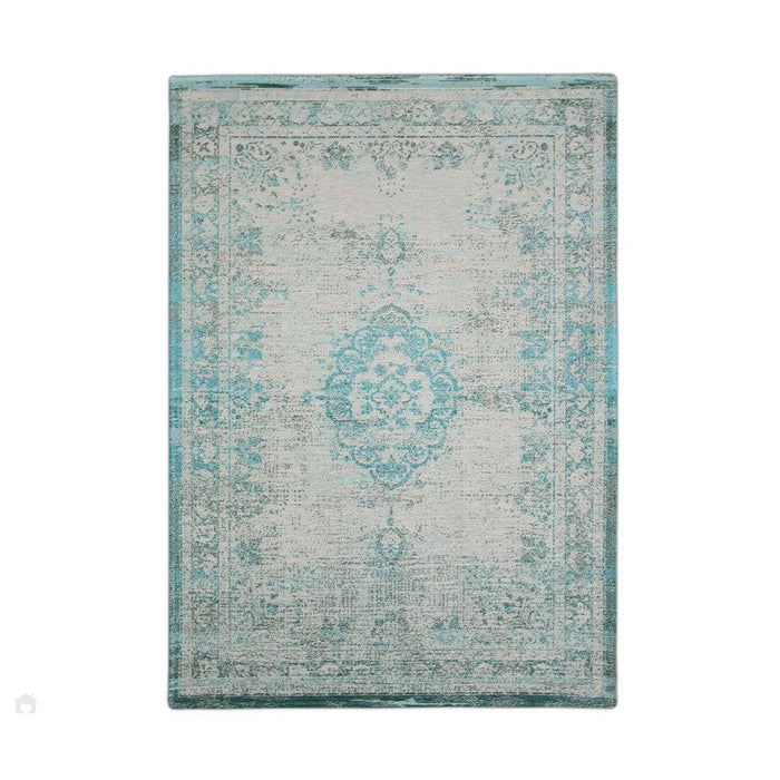 Louis De Poortere Fading World Medallion 8259 Jade Oyster Washable Polyester Flatweave Eco-Rug