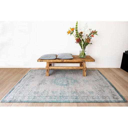 Louis De Poortere Fading World Medallion 8259 Jade Oyster Washable Polyester Flatweave Eco-Rug