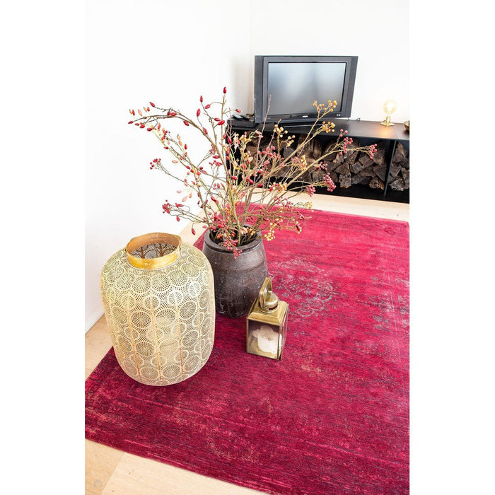 Louis De Poortere Fading World Medallion 8260 Scarlet Washable Polyester Flatweave Eco-Rug