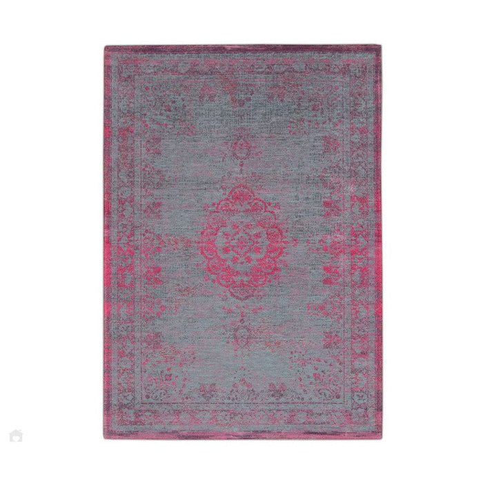 Louis De Poortere Fading World Medallion 8261 Pink Flash Washable Polyester Flatweave Eco-Rug