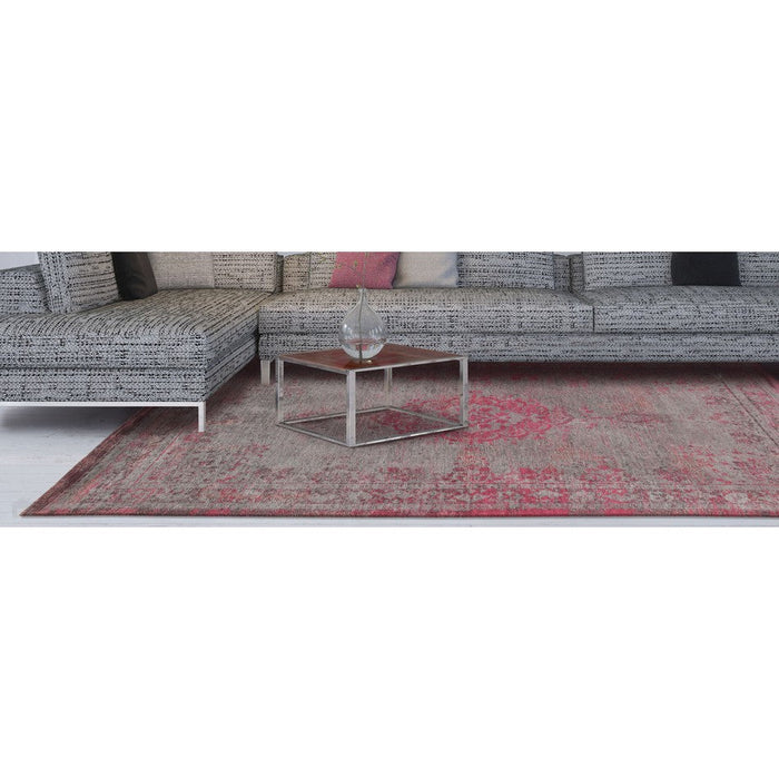 Louis De Poortere Fading World Medallion 8261 Pink Flash Washable Polyester Flatweave Eco-Rug