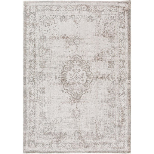 Louis De Poortere Fading World Medallion 8383 Salt & Pepper Washable Polyester Flatweave Eco-Rug