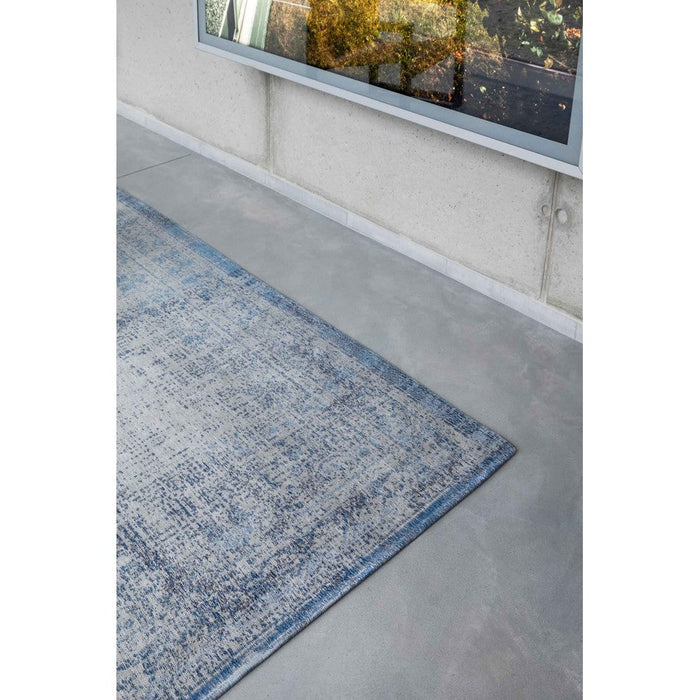 Louis De Poortere Fading World Medallion 9065 Grey Jeans Washable Polyester Flatweave Eco-Rug