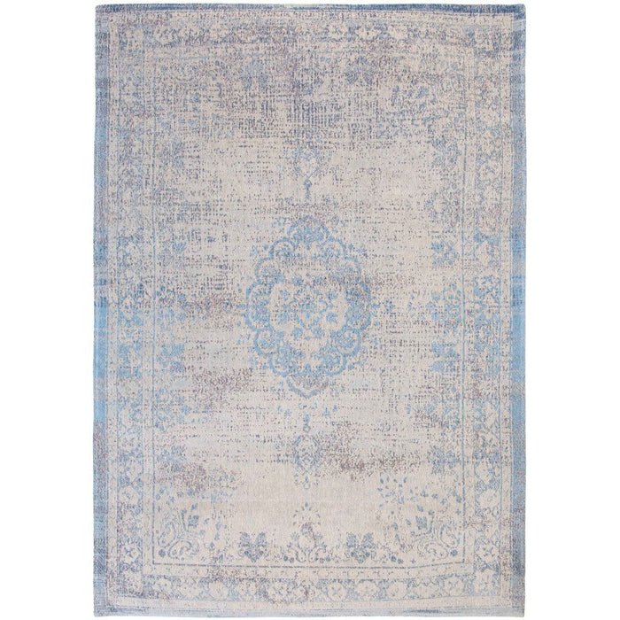 Louis De Poortere Fading World Medallion 9065 Grey Jeans Washable Polyester Flatweave Eco-Rug