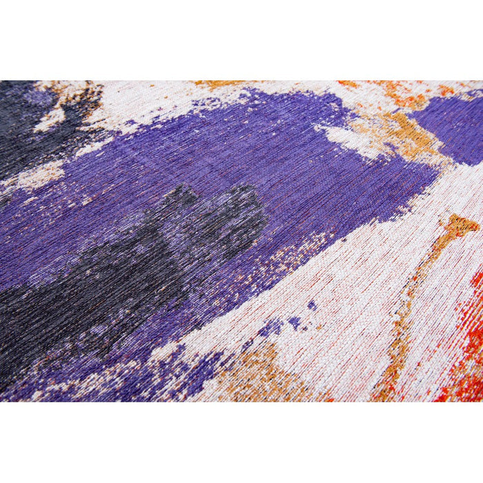 Louis De Poortere Gallery Fresque 9342 Purple Game Washable Polyester Flatweave Eco-Rug